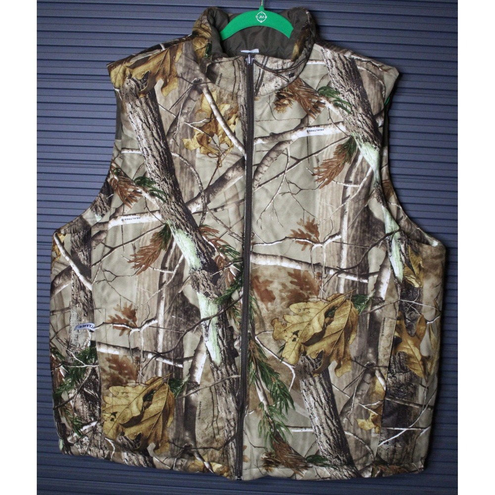 Realtree Vest Mens XL Brown Camo AP Reversible Insulated Puffer Hunting Outdoor